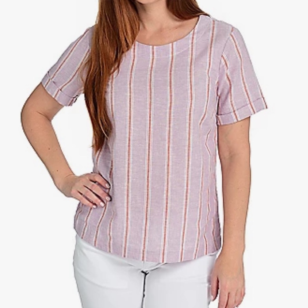 Women’s Christopher & Banks Striped Button Back Top